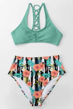 
                        
                          Muat gambar ke penampil Galeri, CUPSHE Women's High Waisted Bikini Floral Lace Up Two Piece Swimsuits
                        
                      