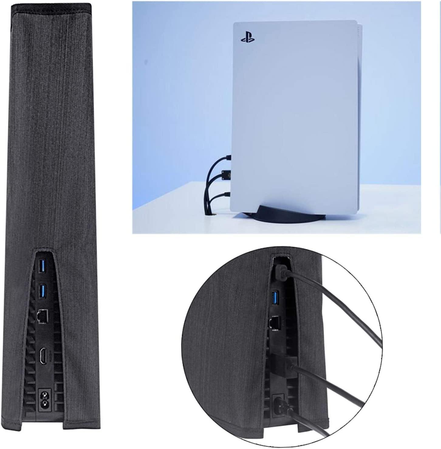 decwang Nylon PS5 Console Dust Cover, Soft Neat Lining Dust Guard for PS5 Console with Cable Port Precision Cut - JOY2ESpree