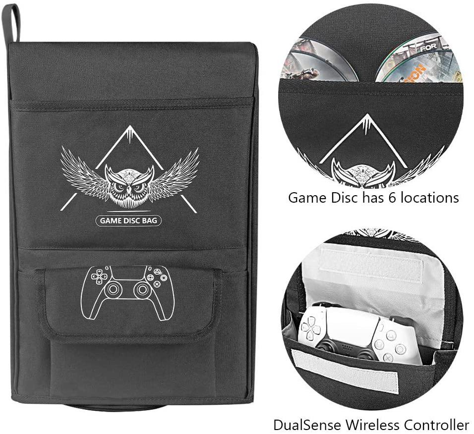 Esimen Sleeve Protective Case Dust Cover for PS5 Console /Playstation 5 Digital Edition ,PS5 Controller Cover Compatible with 12 Game Disc Pockets - JOY2ESpree