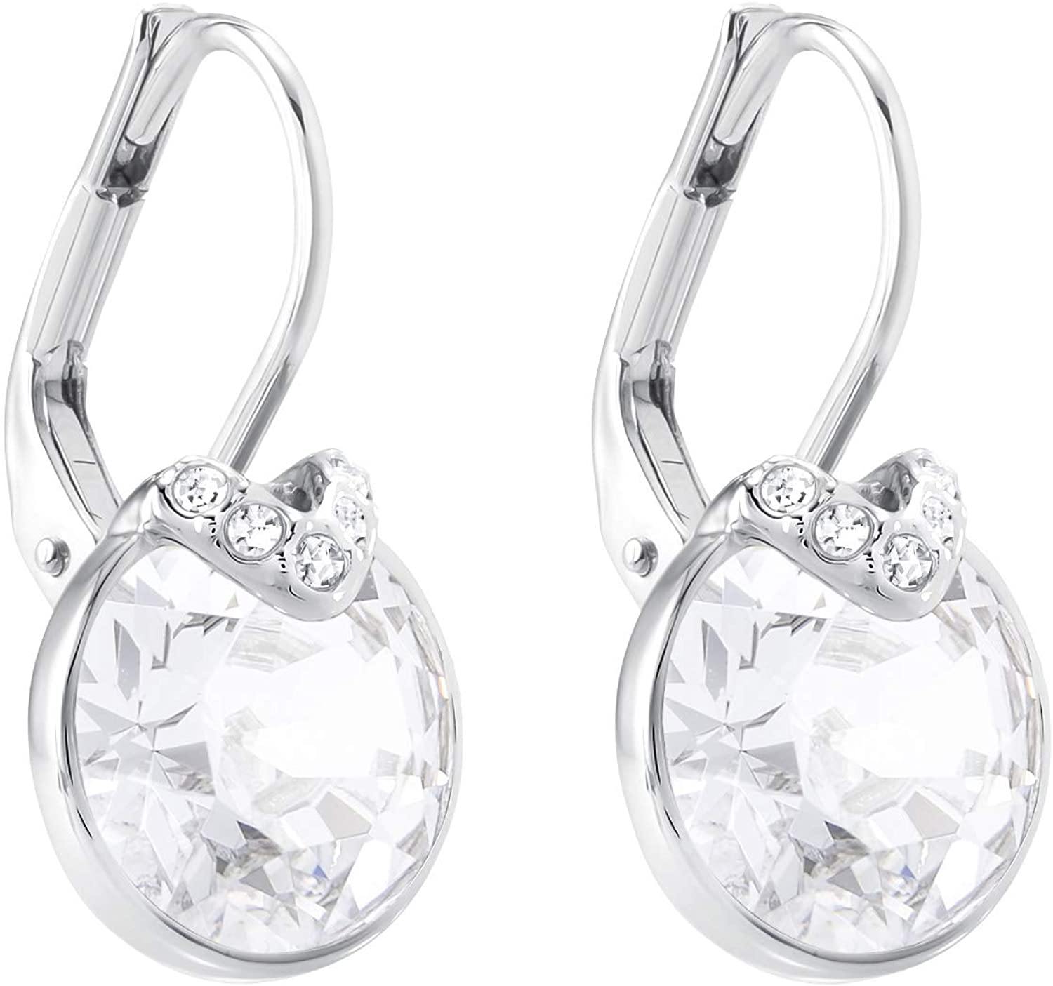SWAROVSKI Women's Bella V Crystal Earrings Collection, Gray Crystals, Pink Crystals, Clear Crystals - JOY2ESpree