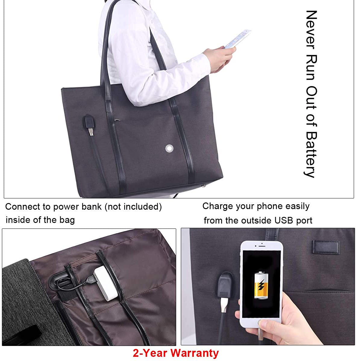 Laptop Tote Purse Large, Business Women Work Bag Teacher Tote Bag Many Pockets