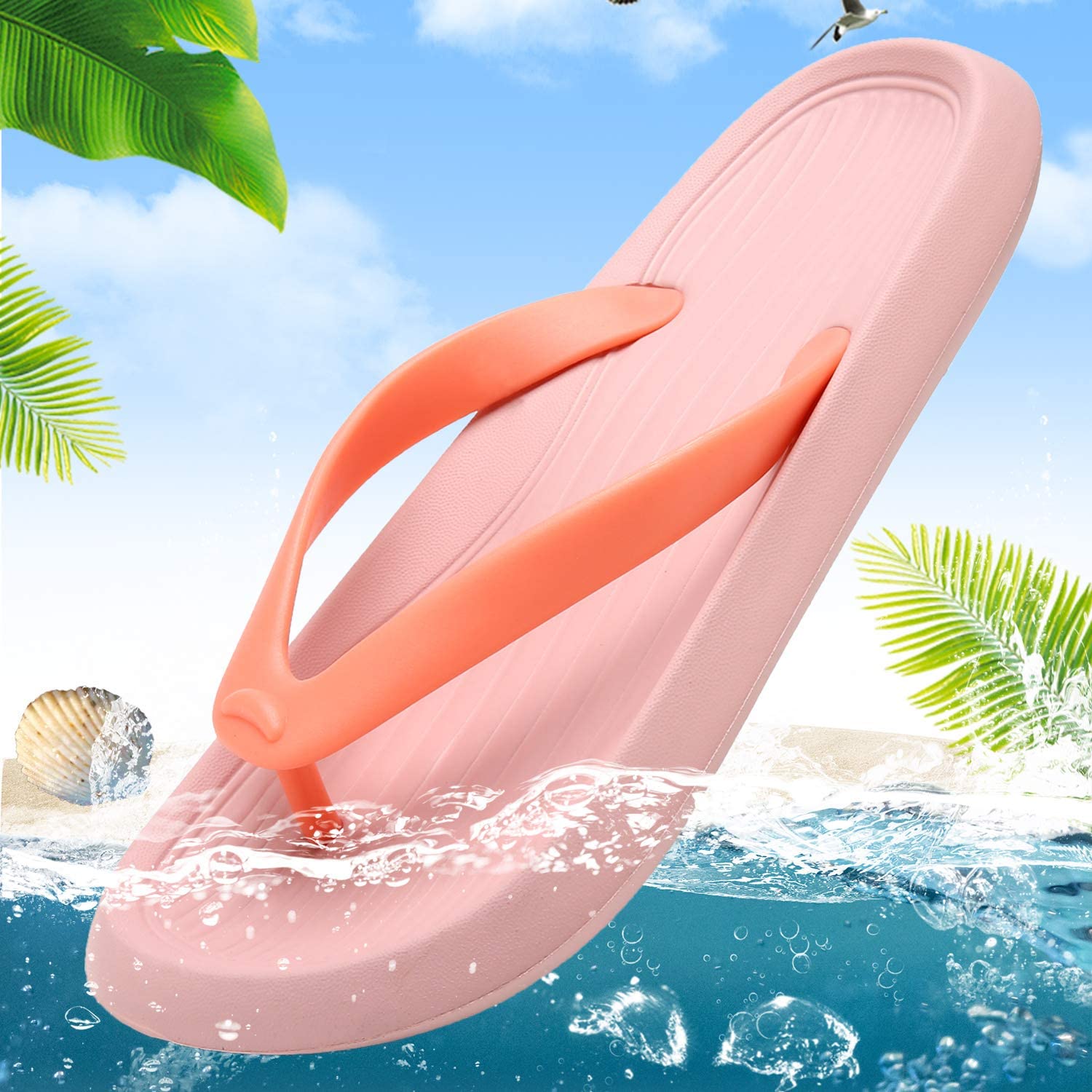 ChayChax Men’s Women’s Flip Flops Lightweight Thong Sandals Summer Beach Pool Shower Slippers