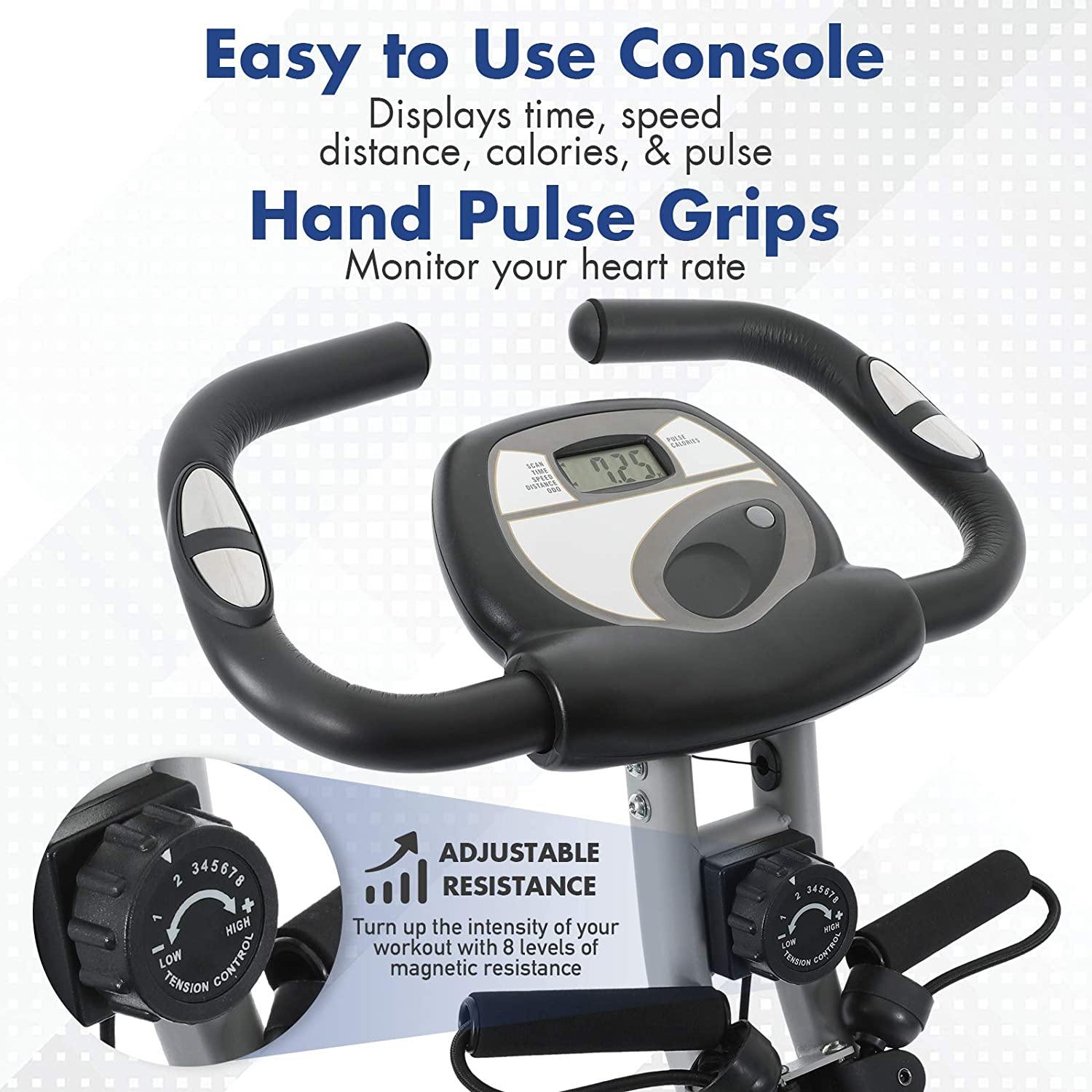 Exercise Bike Stationary Bike Foldable Magnetic Upright Recumbent Portable Fitness Cycle - JOY2ESpree