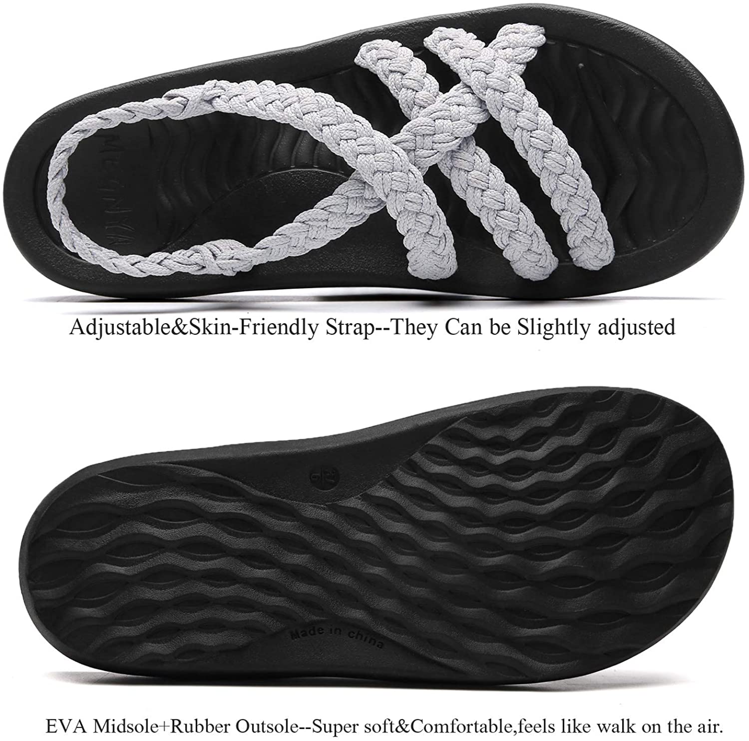 MEGNYA Women's Comfortable Walking Sandals with Arch Support Waterproof for Walking/Hiking/Travel/Wedding/Water Spot/Beach