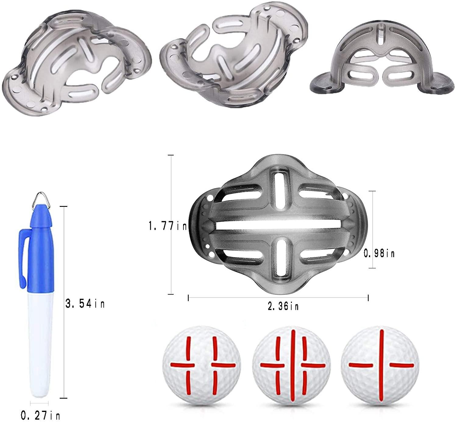 FINGER TEN Golf Ball Marker Line Drawing Tool 4 Color Value Pack Template Liner Stencil Putt Alignment - JOY2ESpree