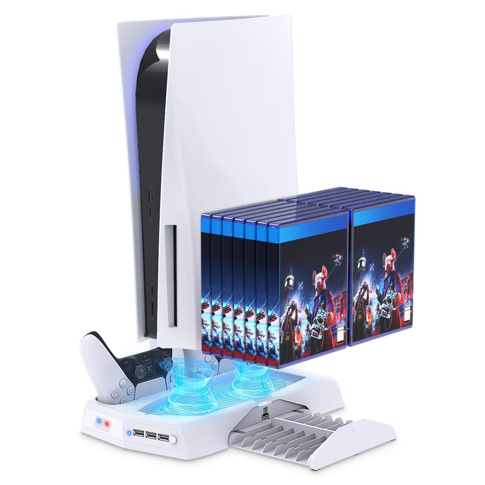 Vertical Stand with Cooling Fan for PS5 Console and Playstation 5 Digital Edition - JOY2ESpree
