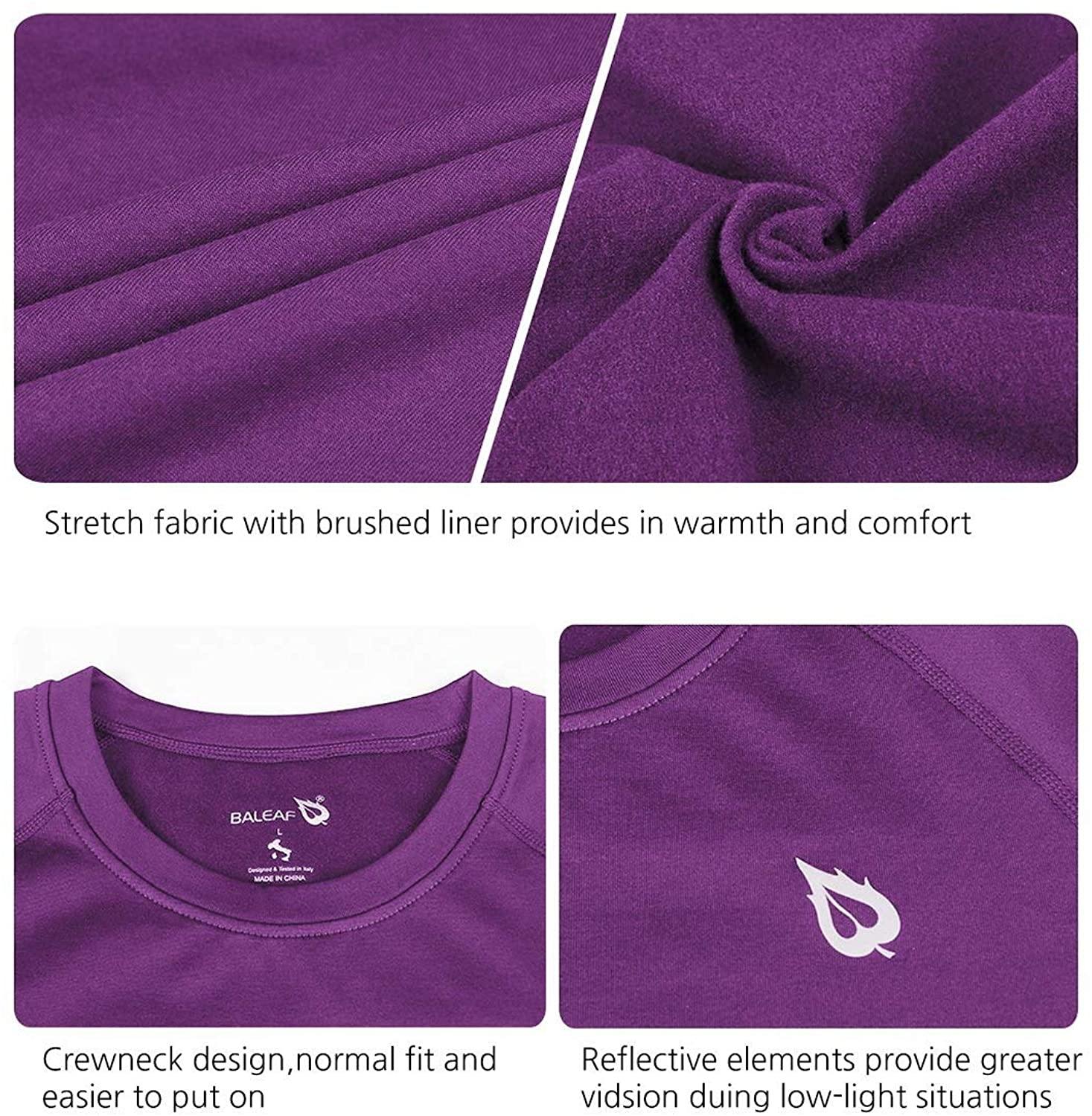 BALEAF Youth Boys'/Girls' Thermal Compression Sports Shirts Long Sleeve Fleece Base Layer Crew Neck
