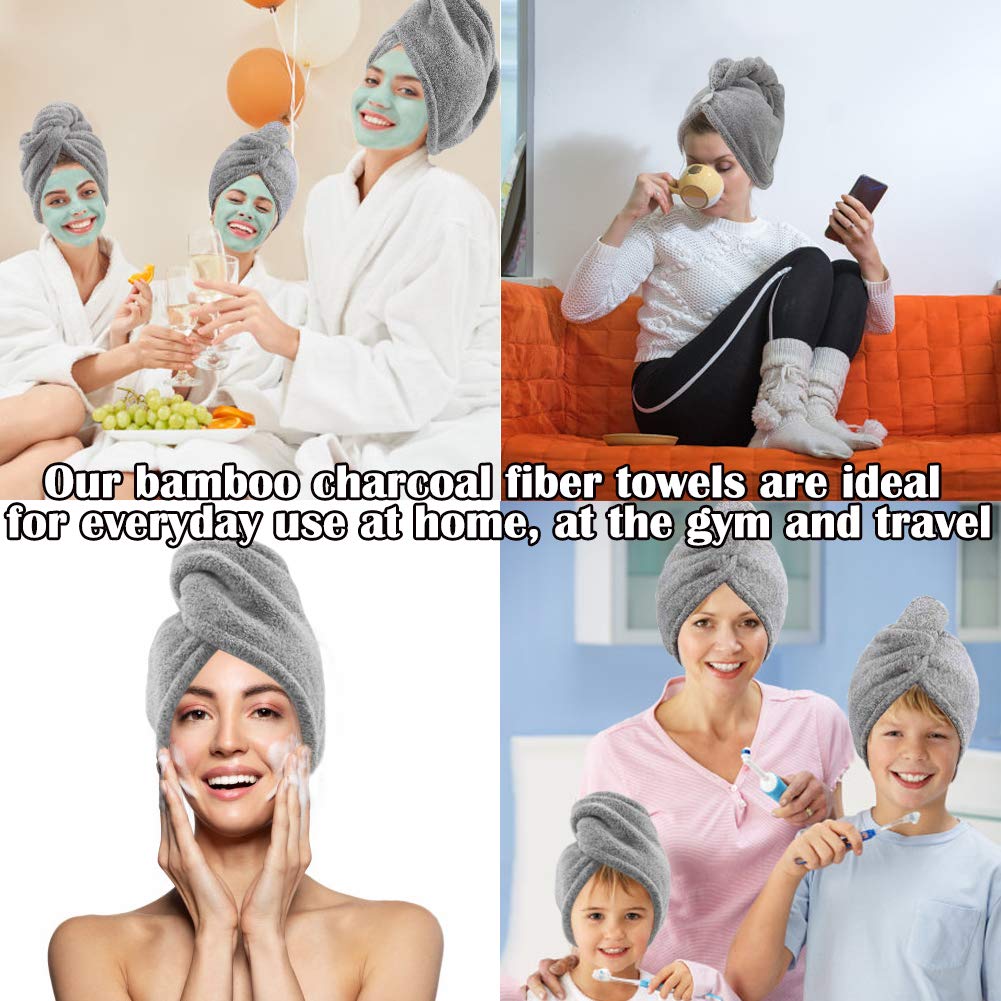 Vinker 3 Pack Hair Towel Wrap, Microfiber Quick Drying Hair Towels, Bath Dryer Caps, Bath Hair Drying Towel, Quick Dryer Hat for Women Girls
