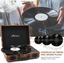 
                        
                          Muat gambar ke penampil Galeri, LP&amp;No.1 Portable Suitcase Turntable with Stereo Speaker,3 Speeds Belt-Drive Vinyl Record Player Black - JOY2ESpree
                        
                      