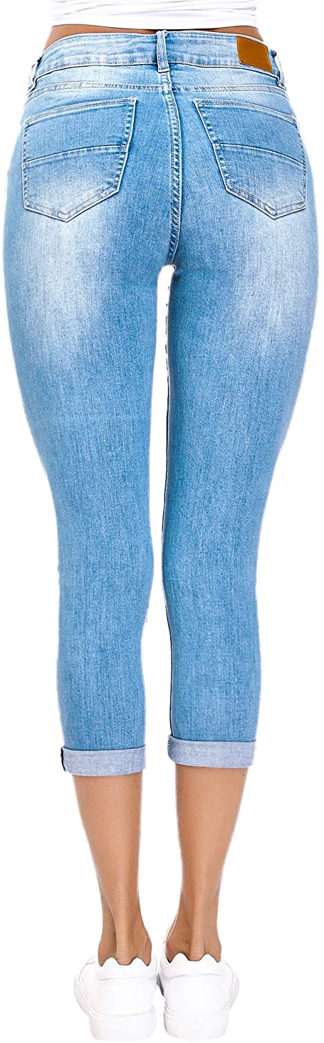 Resfeber Women's Ripped Boyfriend Jeans Cute Distressed Jeans Stretch Skinny Jeans with Hole