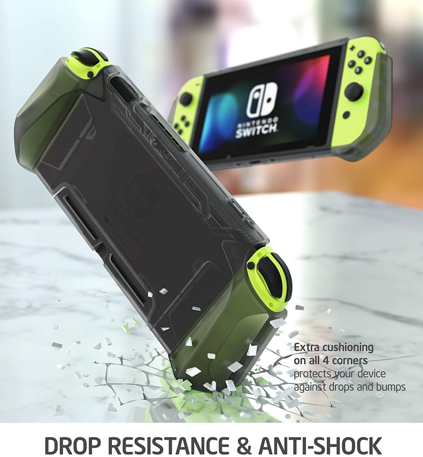 Mumba Dockable Case Compatible for Nintendo Switch, [Blade Series] TPU Grip Protective Cover Case with Ergonomic Design and Comfort Grip (Clear) - JOY2ESpree