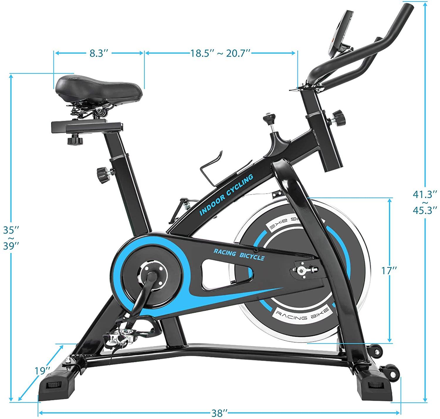 Exercise bike,Stationary Indoor Cycling Bike for Home Cardio Workout, Belt Drive Exercise Bicycle with LCD Monitor,Max Weight Capacity 330 LBS - JOY2ESpree