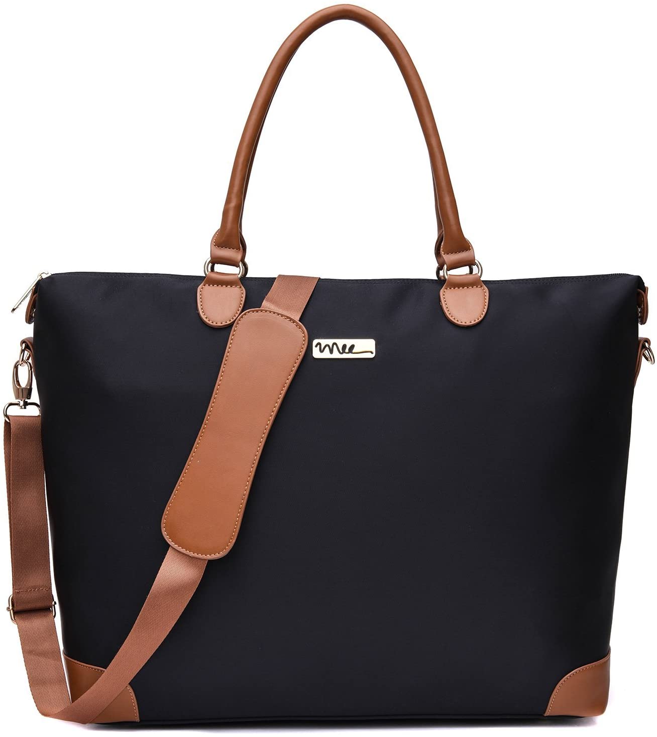 NNEE Large Oversized Water Resistance Nylon Tote Bag With Multiple Pocket Design (Navy)