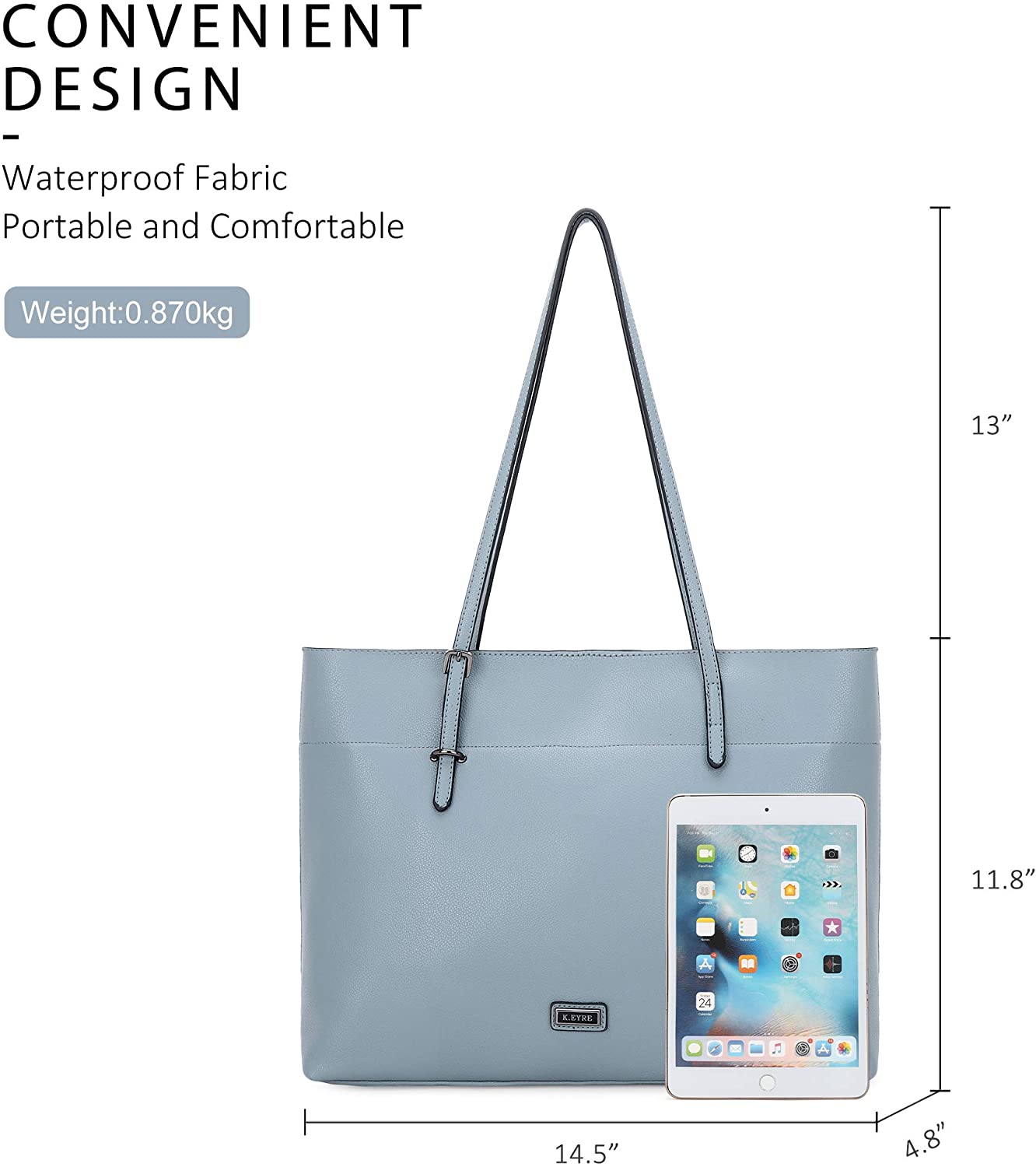 K.EYRE Women's Soft Faux Leather Tote Bag Purse Handbags Wallet Tote Shoulder Bag Purse Large Capacity