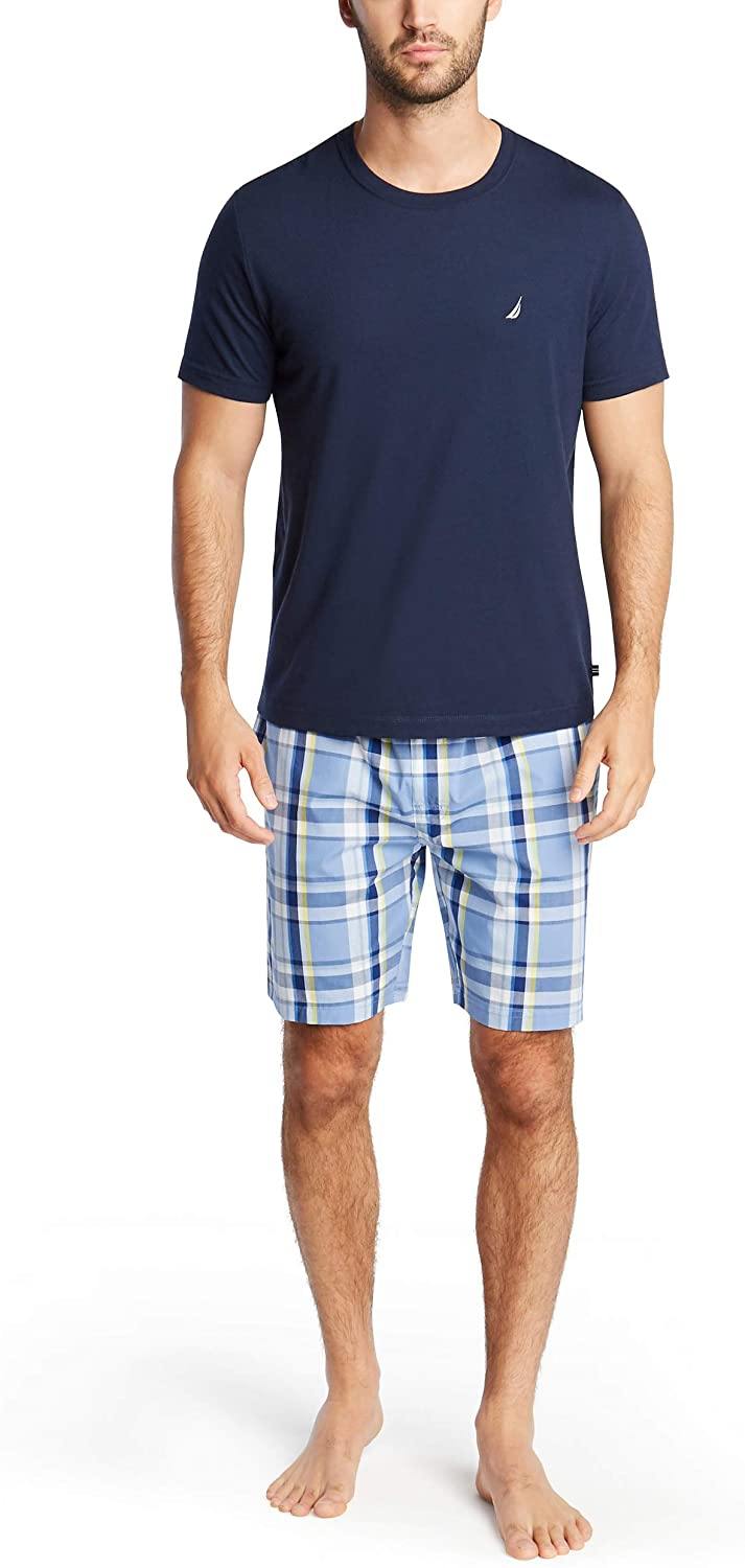 Nautica Men's Soft Woven 100% Cotton Elastic Waistband Sleep Pajama Short - JOY2ESpree