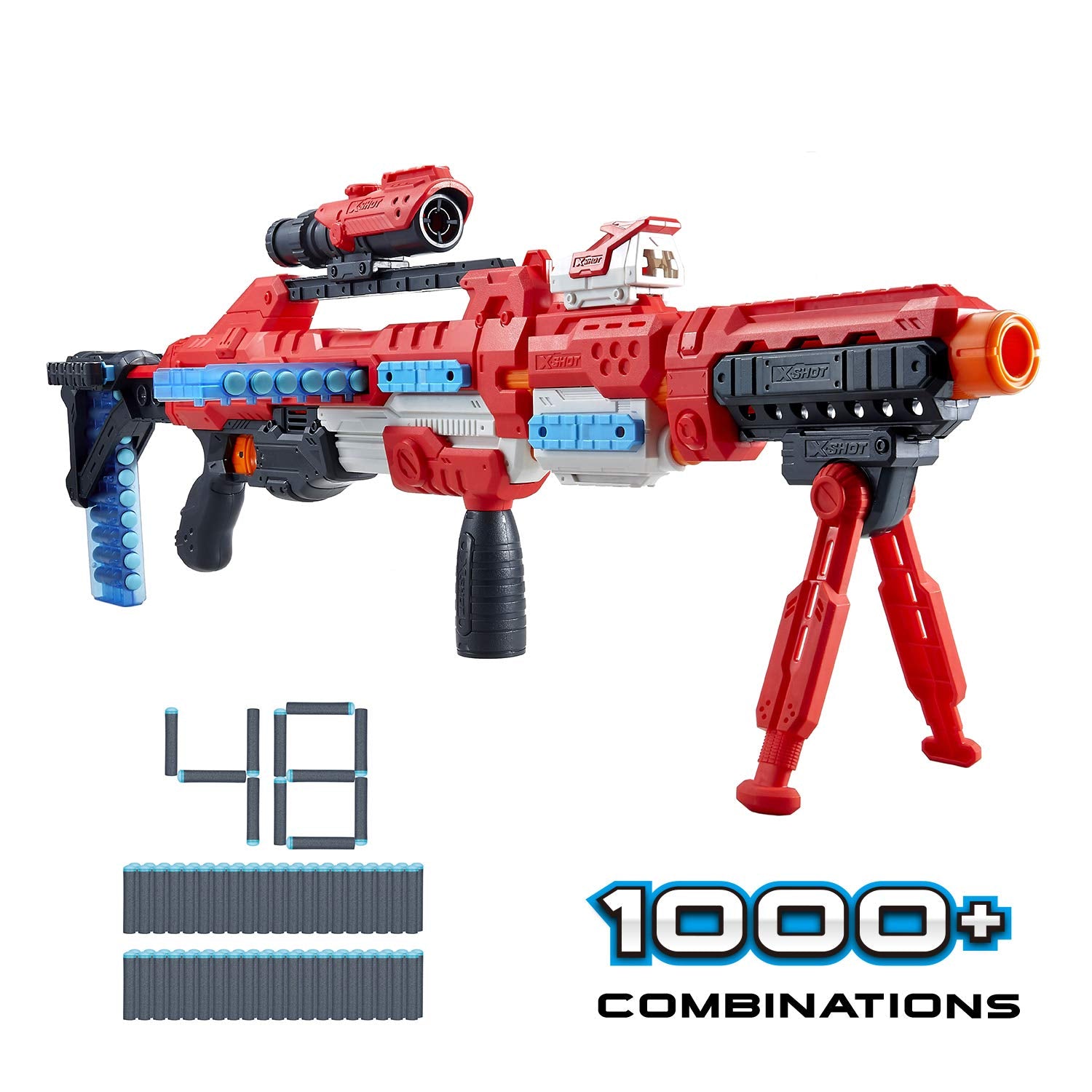 XShot Excel Regenerator Foam Dart Blaster with Over 1, 000 Unique Combinations! (48 Darts) by Zuru, Multicolor, 36351