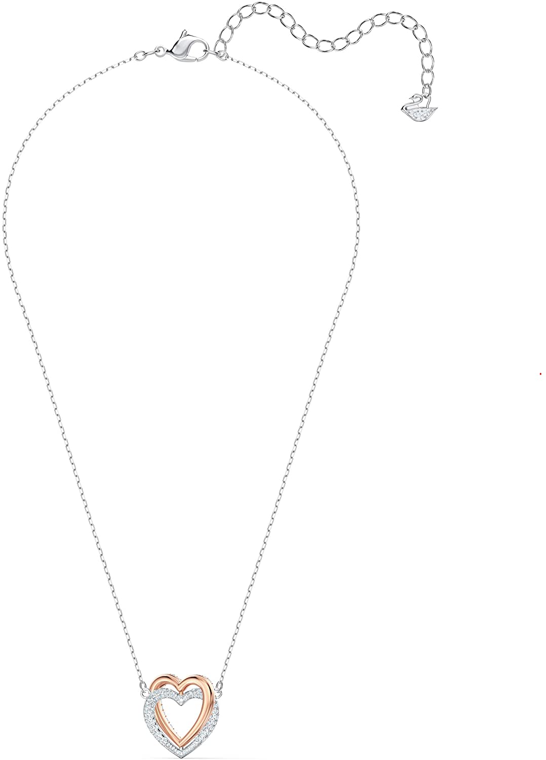 SWAROVSKI Women's Infinity Heart Jewelry Collection, Rose Gold Tone & Rhodium Finish, Clear Crystals - JOY2ESpree