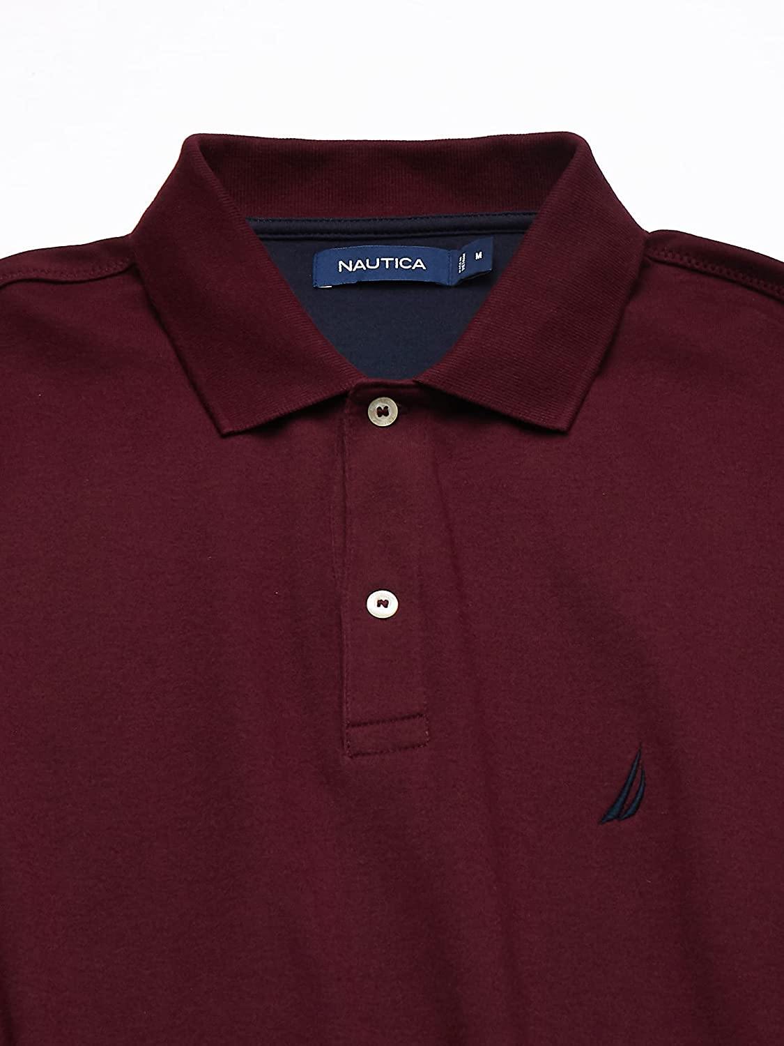Nautica Men's Classic Fit Short Sleeve Solid Soft Cotton Polo Shirt - JOY2ESpree