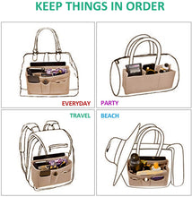 
                        
                          गैलरी व्यूवर में इमेज लोड करें, MA STRAP Felt Insert Organizer Bag Handbag Organizer Insert with Zipper Pouch for Speedy Neverfull Longchamp Tote
                        
                      