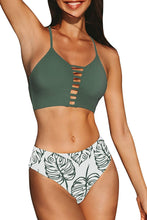 
                        
                          Load image into Gallery viewer, CUPSHE Women’s Bikini Swimsuit Floral Print Lace Up Strappy Two Piece Bathing Suit
                        
                      