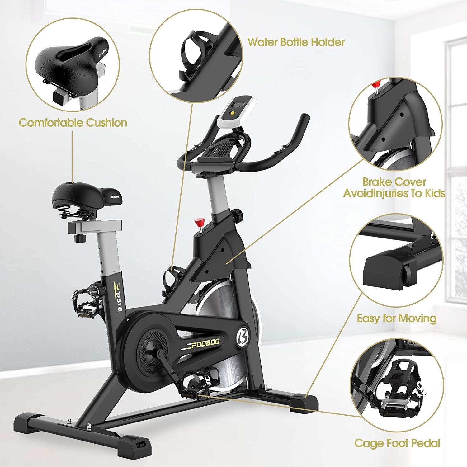 pooboo Magnetic Exercise Bike Indoor Cycling Bike Stationary - JOY2ESpree