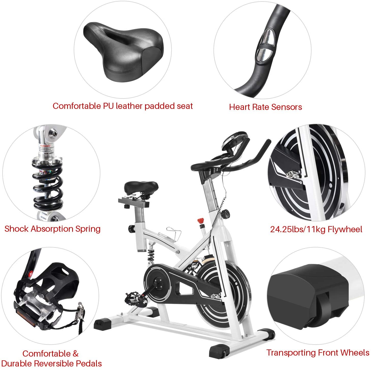 IDEER LIFE Exercise Bike Stationary Indoor Cycling Bicycle, Stationary Spin Bike - JOY2ESpree