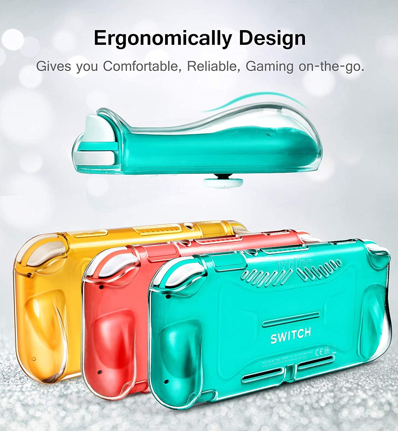 iVoler Protective TPU Glitter Case for Nintendo Switch Lite 2019 with 2 Pack Tempered Glass Screen Protector - JOY2ESpree