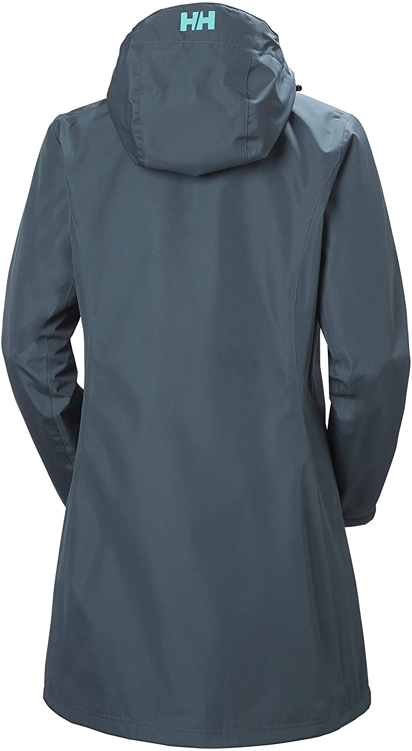 Helly-Hansen Women's Long Belfast Waterproof Windproof Breathable Raincoat Jacket With Hood