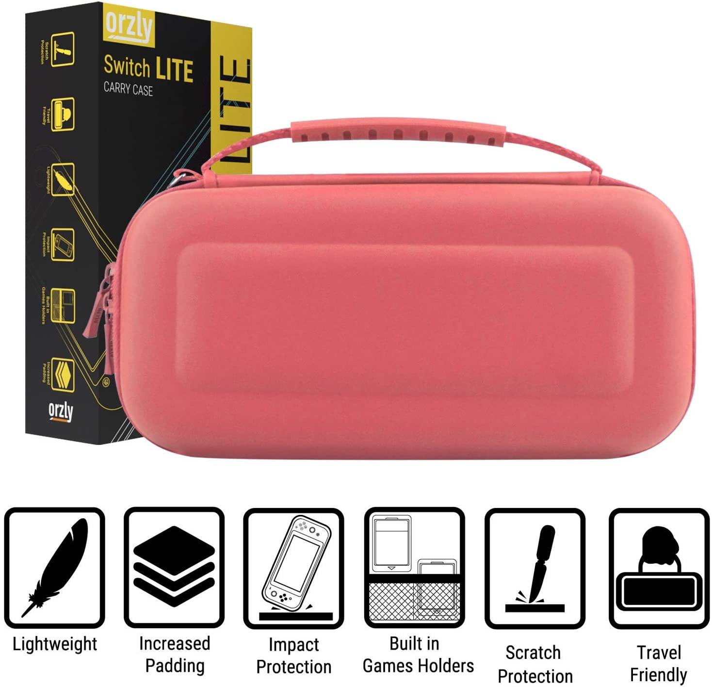 Orzly Case for Nintendo Switch Lite - Portable Travel Carry Case with Storage for Switch Lite Games & Accessories [Turquoise Blue Edition] - JOY2ESpree