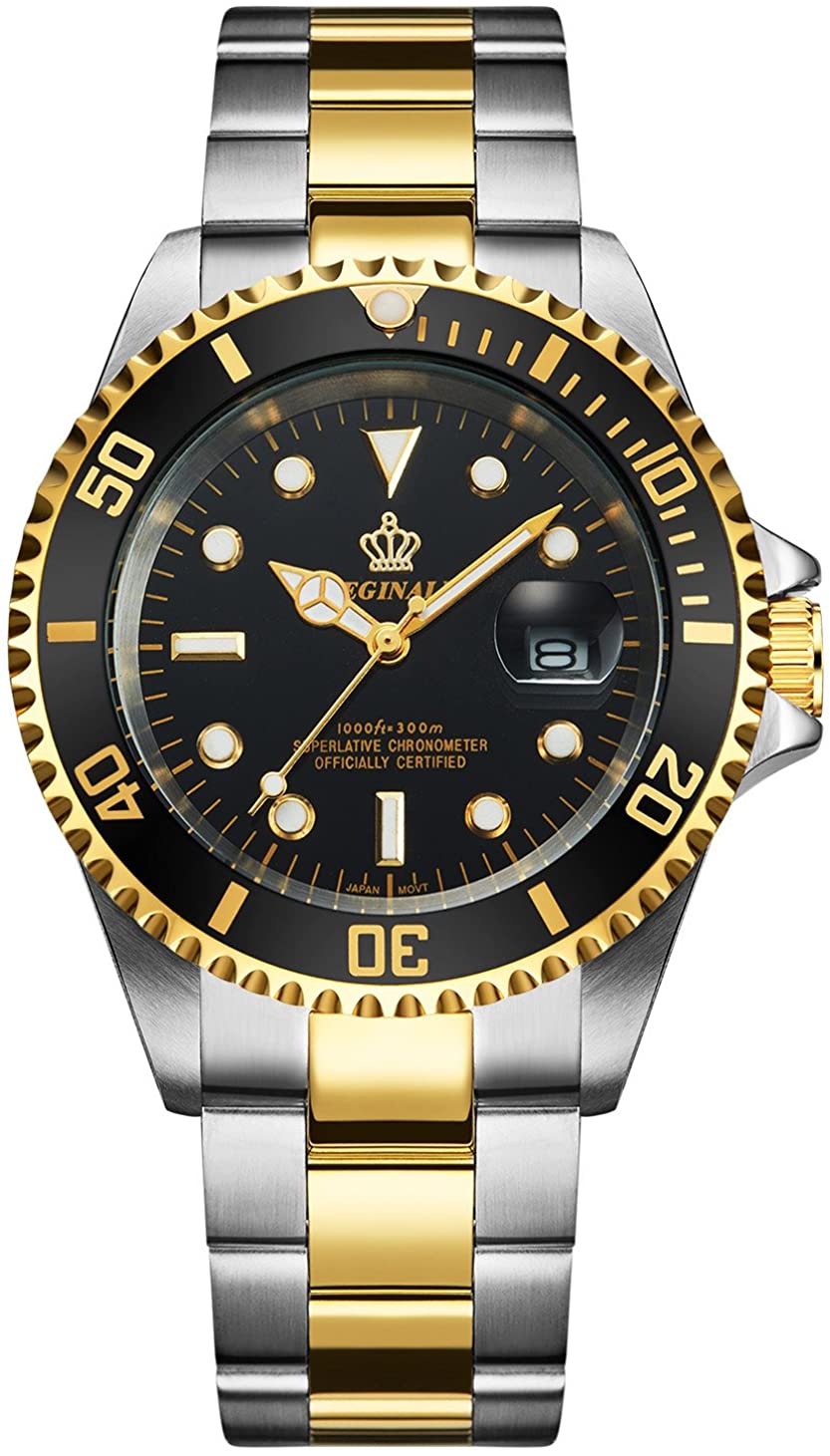 Mens Luxury Watches Ceramic Bezel Sapphire Glass Luminous Quartz Silver Gold Two Tone Stainless Steel Watch