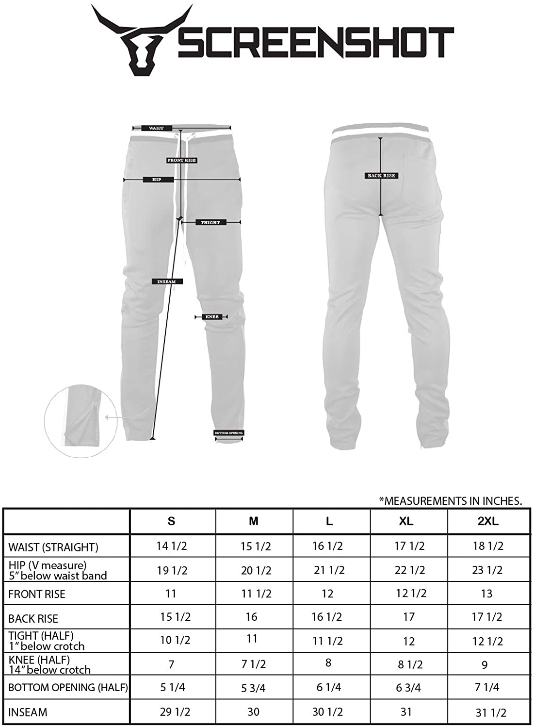 Screenshotbrand Mens Hip Hop Premium Slim Fit Track Pants