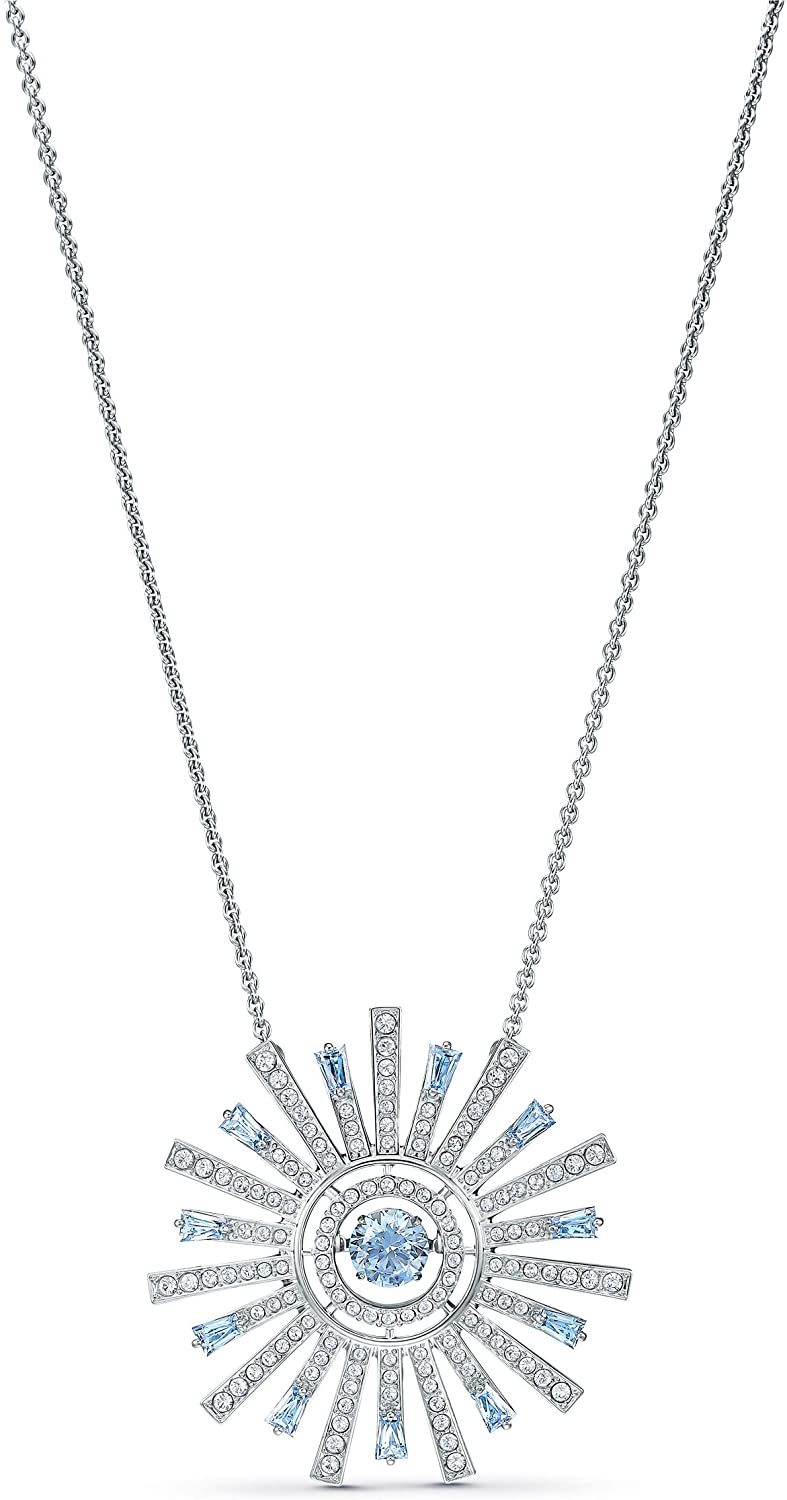 SWAROVSKI Women's Sunshine Jewelry Collection, Rhodium Finish, Blue Crystals, Clear Crystals - JOY2ESpree