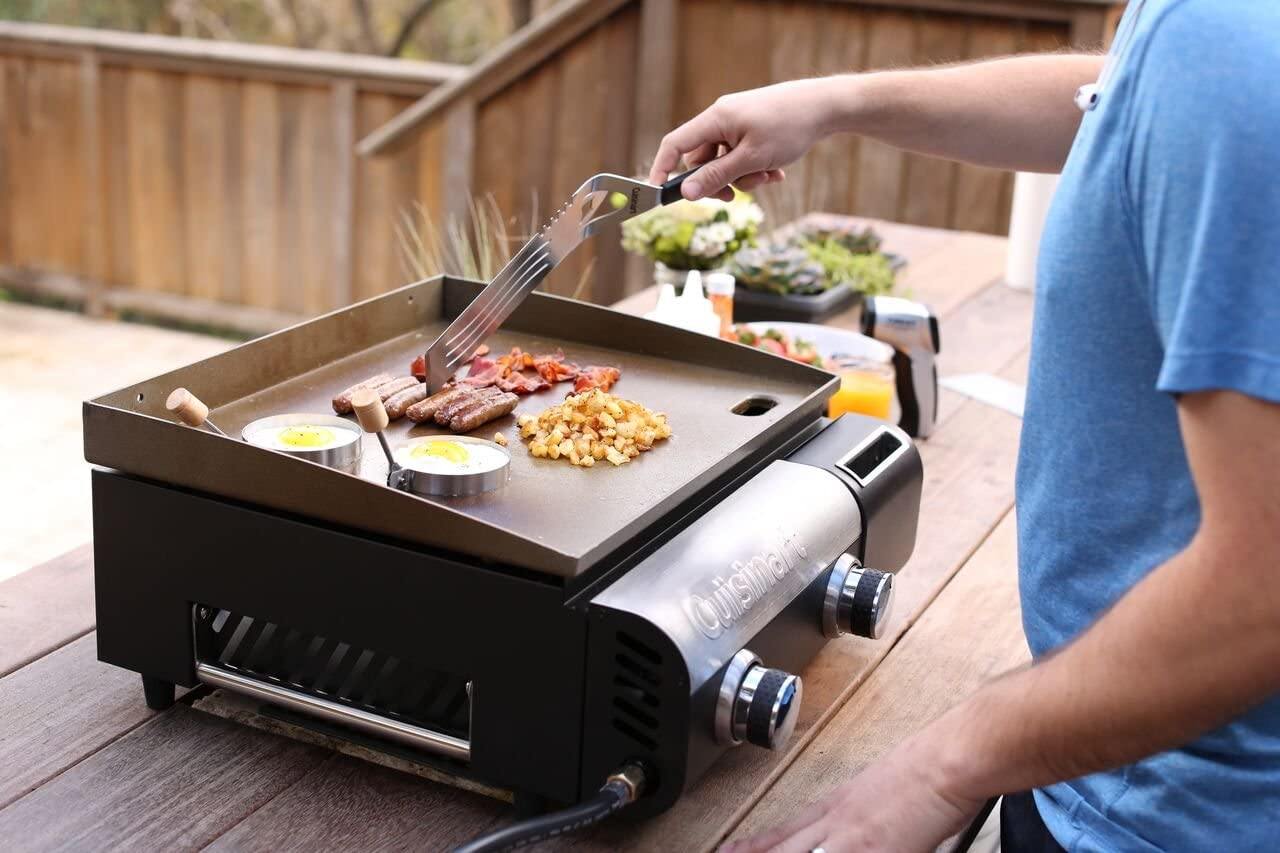 Cuisinart CGG-888 Grill Stainless Steel Lid 22-Inch Round Outdoor Flat Top Gas, 360° Griddle Cooking Center - JOY2ESpree