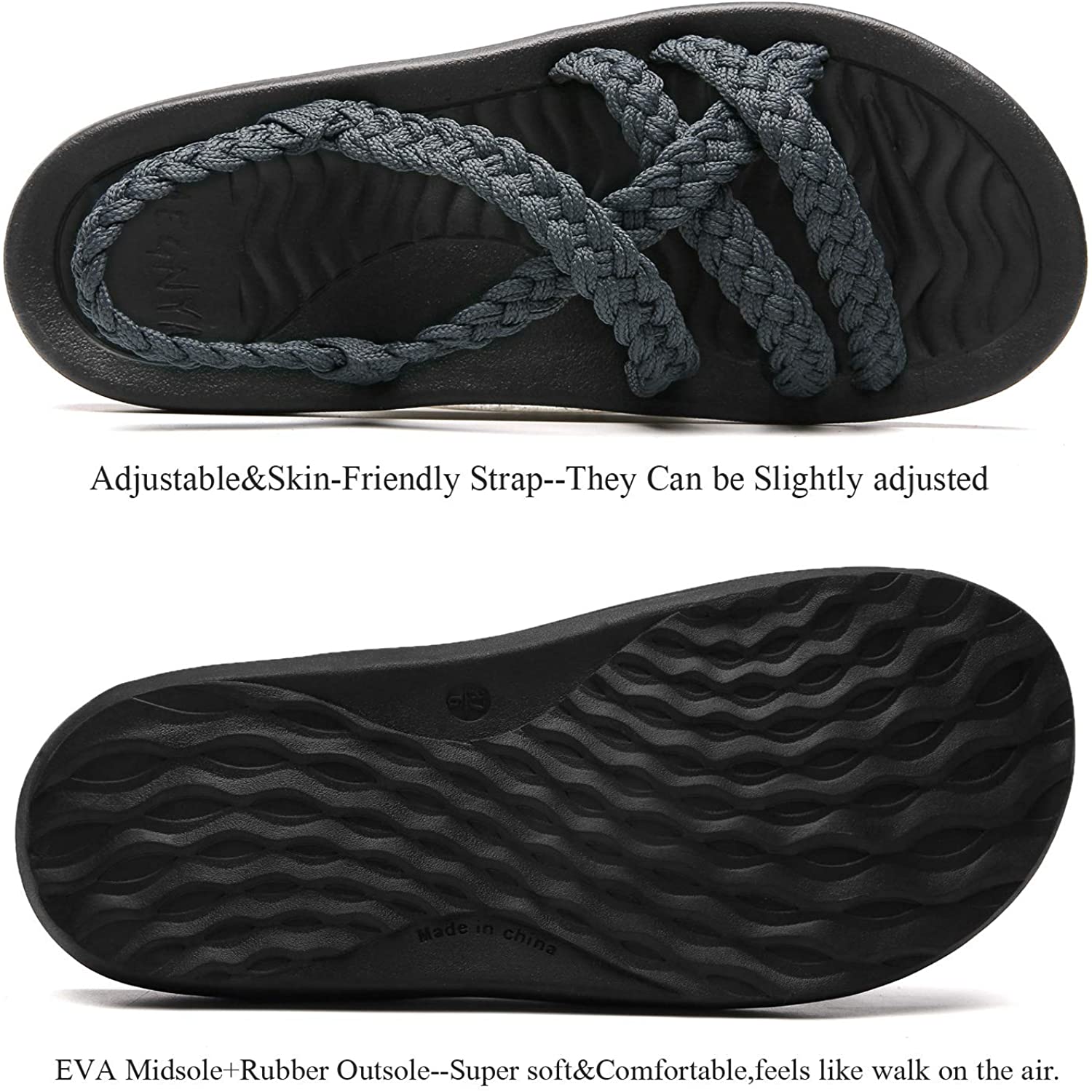 MEGNYA Women's Comfortable Walking Sandals with Arch Support Waterproof for Walking/Hiking/Travel/Wedding/Water Spot/Beach