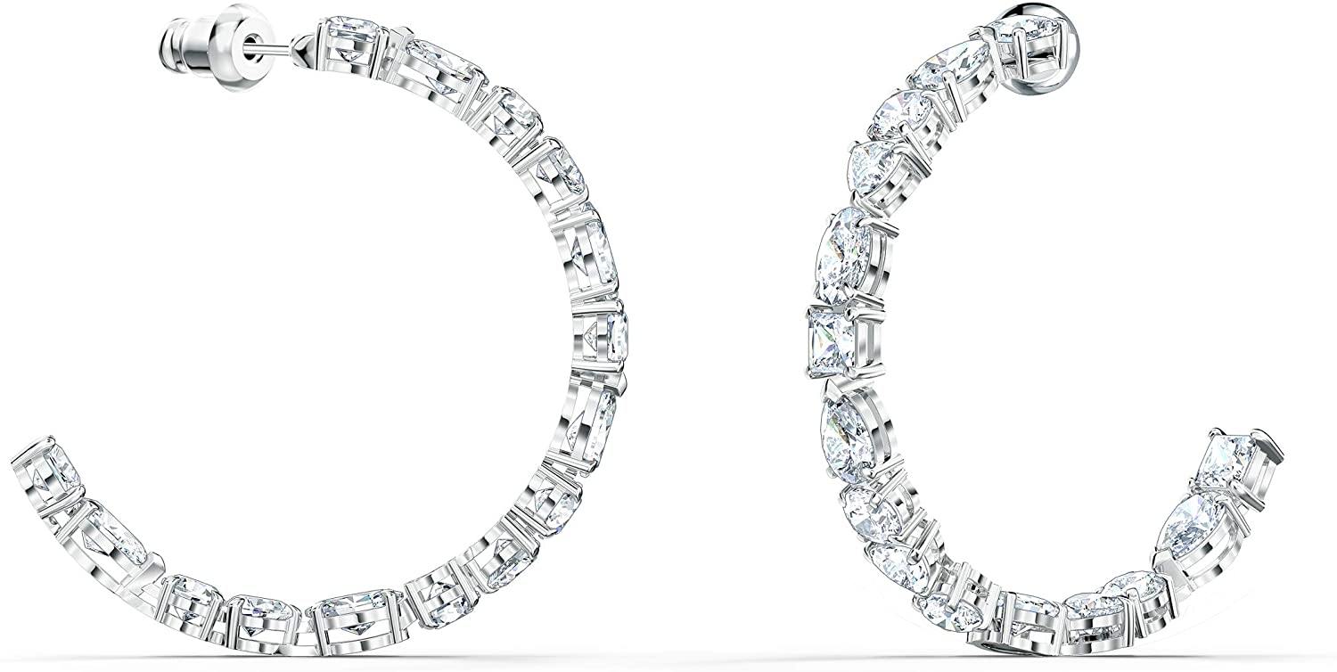 SWAROVSKI Women's Tennis Deluxe Jewelry Collection, Rhodium Finish, Rose Gold Tone Finish, Clear Crystals - JOY2ESpree