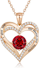 
                        
                          Cargar imagen en el visor de la galería, CDE Forever Love Heart Women Necklace 925 Sterling Silver Rose Gold Plated Birthstone Pendant Necklaces for Women - JOY2ESpree
                        
                      