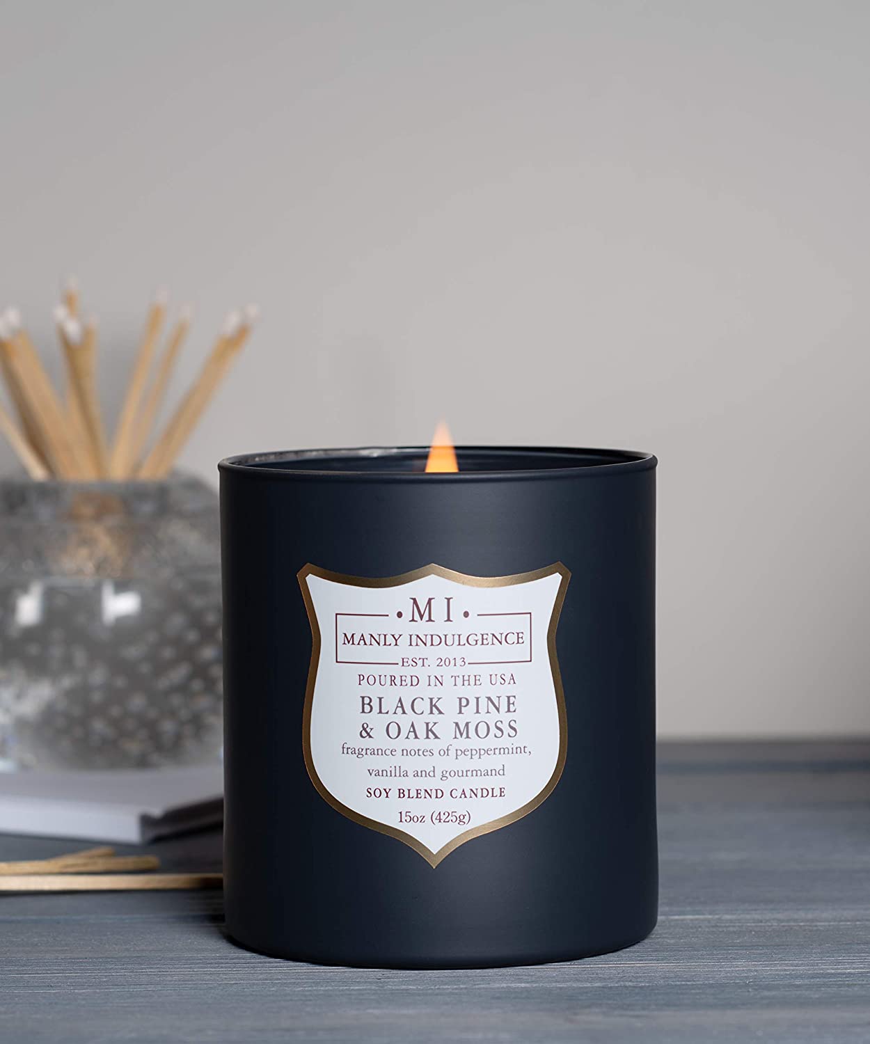 Manly Indulgence Sea Salt & Ginger Scented Jar Candle, 15 Oz, White