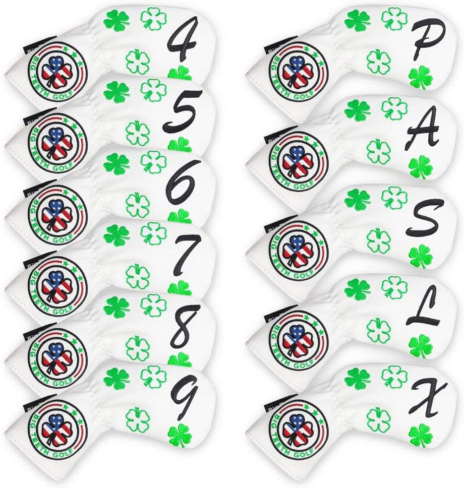 Golf Iron Head Covers 11Pcs Golf Club Protector Lucky Clover for Titleist Callaway Taylormade - JOY2ESpree