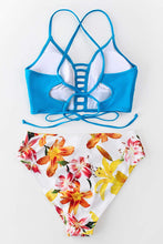 
                        
                          Load image into Gallery viewer, CUPSHE Women’s Bikini Swimsuit Floral Print Lace Up Strappy Two Piece Bathing Suit
                        
                      
