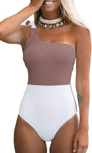 
                        
                          Muat gambar ke penampil Galeri, CUPSHE Women's One Piece Swimsuit Color Block One Shoulder Bowknot Bathing Suit
                        
                      