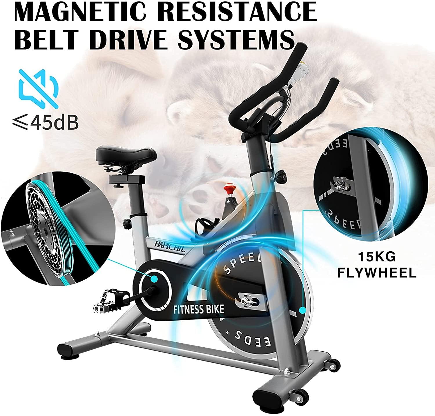 HAPICHIL Exercise Bikes Indoor Cycling Stationary bike with 35lbs Flywheel - JOY2ESpree