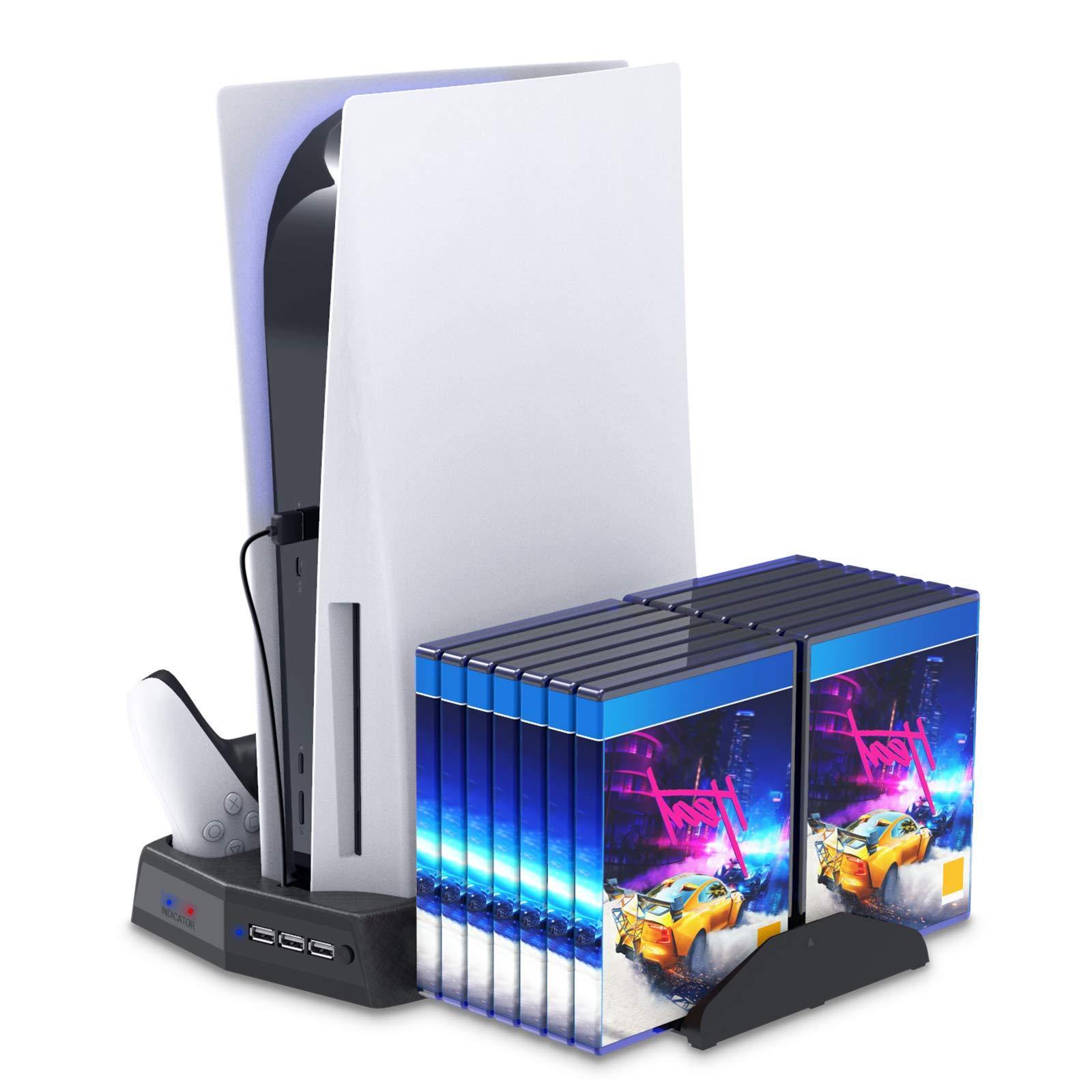 Vertical Stand for Playstation 5 with Cooling Fan Charging Station - JOY2ESpree