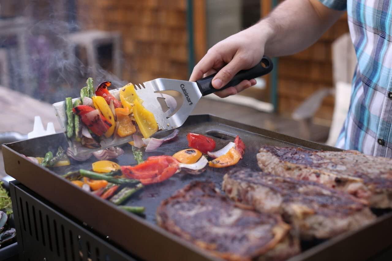 Cuisinart CGG-888 Grill Stainless Steel Lid 22-Inch Round Outdoor Flat Top Gas, 360° Griddle Cooking Center - JOY2ESpree