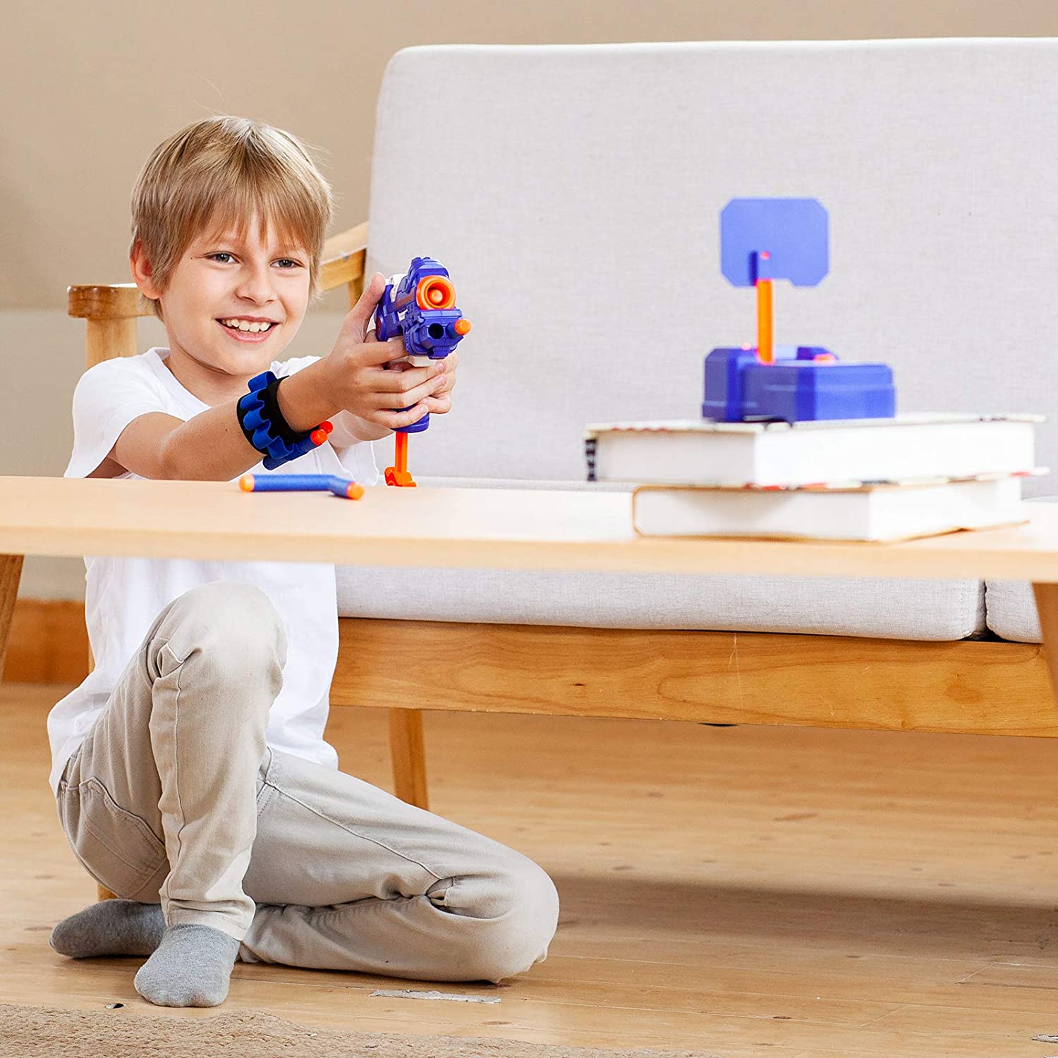 PlayFleur USB Shooting Target for Nerf Guns Toys, Electronic Auto Scoring Reset Digital Targets, Ideal Gift Toy for 5,6,7,8,9,10+ Years Old Kids Boys & Girls
