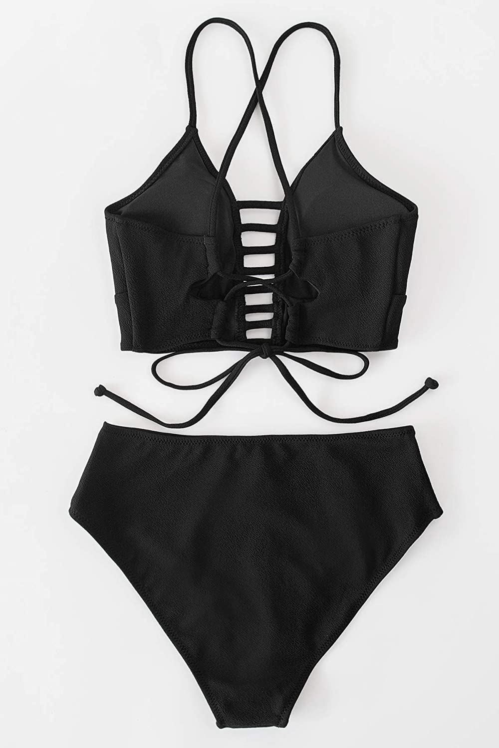 CUPSHE Women’s Bikini Swimsuit Floral Print Lace Up Strappy Two Piece Bathing Suit