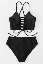 
                        
                          Load image into Gallery viewer, CUPSHE Women’s Bikini Swimsuit Floral Print Lace Up Strappy Two Piece Bathing Suit
                        
                      