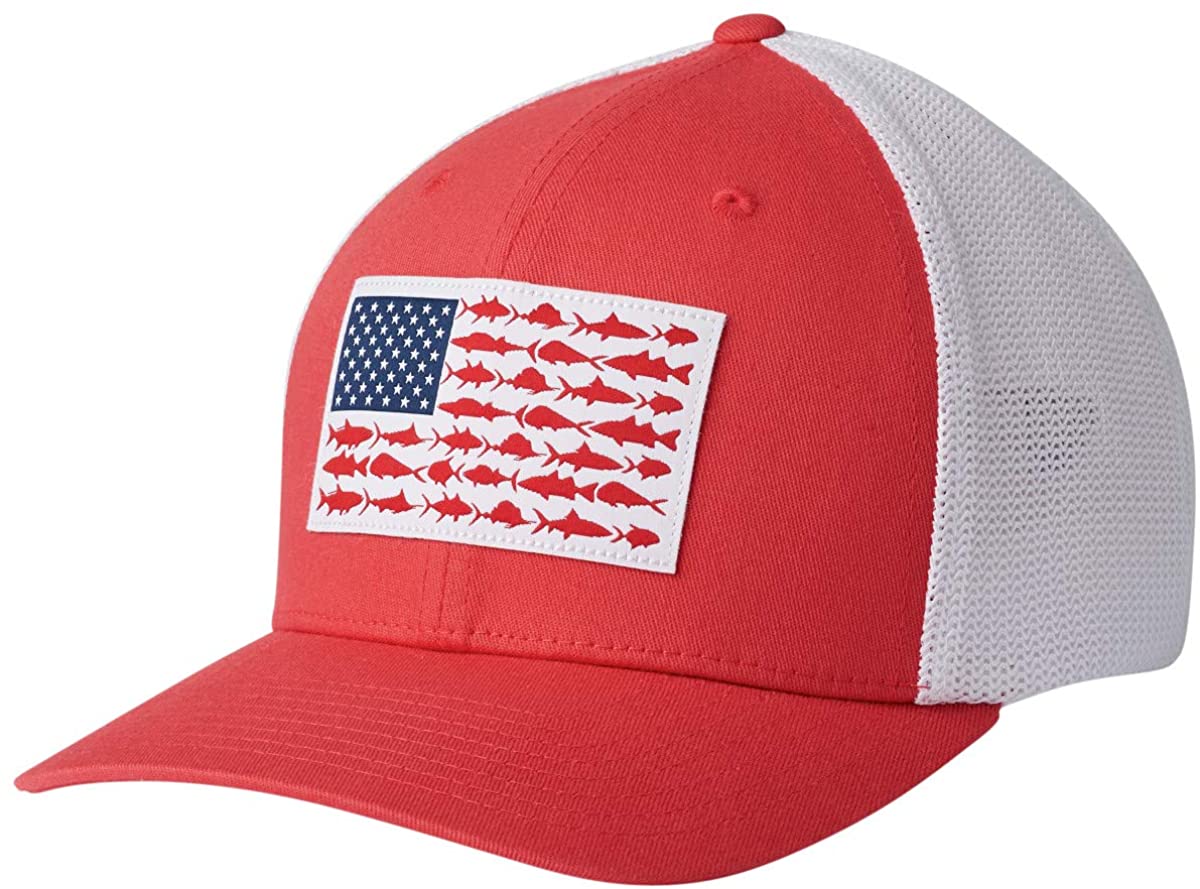 Columbia Unisex-Adult PFG Mesh Fish Flag Ball Cap