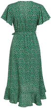 
                        
                          Load image into Gallery viewer, Miessial Women's Summer Chiffon V Neck Ruffle Maxi Dress Polka Dot Long Beach Wrap Dress
                        
                      