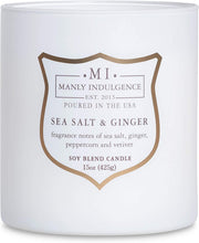 
                        
                          Load image into Gallery viewer, Manly Indulgence Sea Salt &amp; Ginger Scented Jar Candle, 15 Oz, White
                        
                      