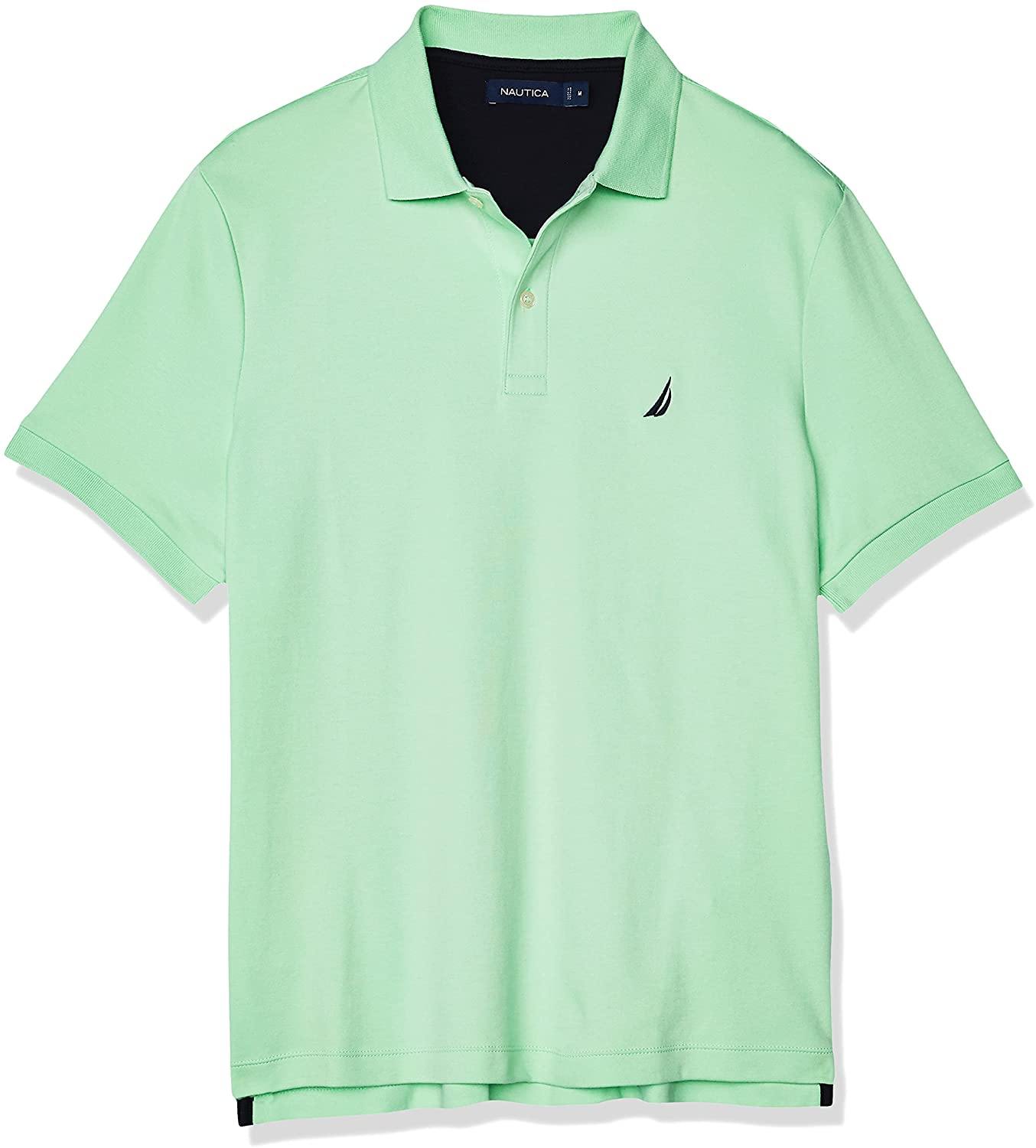 Nautica Men's Classic Fit Short Sleeve Solid Soft Cotton Polo Shirt - JOY2ESpree